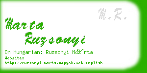 marta ruzsonyi business card